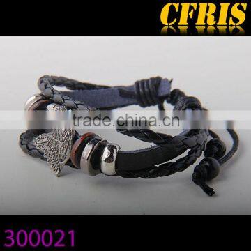 high quality leather bracelet with eagle head