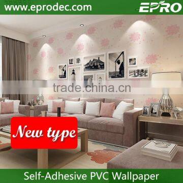 High Quality pink flower wallpaper sticker for rental housing