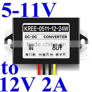 Waterproof 5v 6v to 12v DC Step Up Power Converter 2A 24W Power Supply