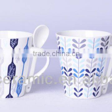 Wholesales new bone china coffee mug with spoon