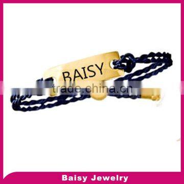 Best Price engravable stainless steel braided rope bracelet