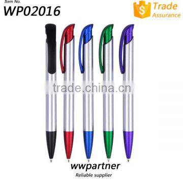 Plastic Ball Pen with Color Clip & Color Trim