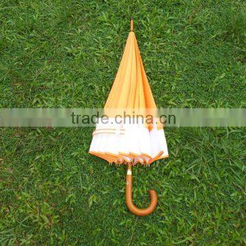 16 Panels Crooked Wonden Handle Wooden Shaft and Top Straight Umbrella photo-2