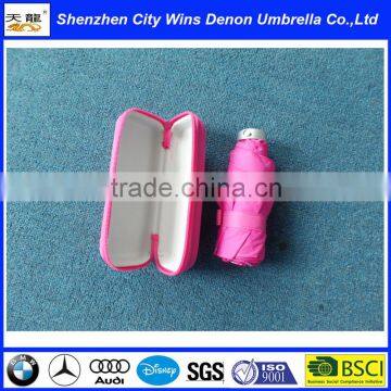 Wholesale 19" 6ribs 5 folding light weight mini bag umbrella with storage box
