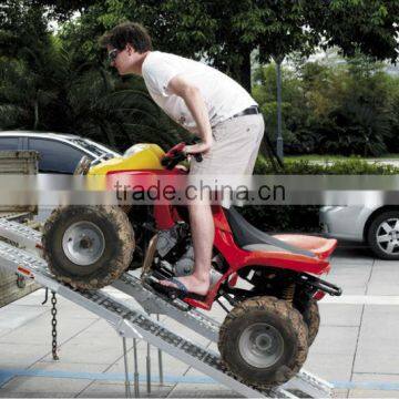 Folding aluminum ramp with adjustable support legs on sales