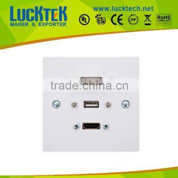 SVGA USB A Wall Plate with 15cm Female to Female Fly Leads. White