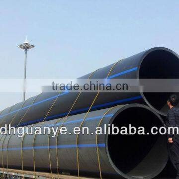 Black HDPE pipe with blue strip,used for water supply pe pipe