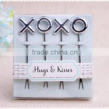 Hugs & Kisses XO fruit fork Stainless Steel Shape Metal Fruit Fork