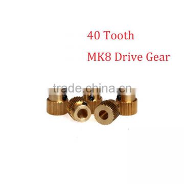 3D Printer Jewelry Parts 40 Tooth Extruder Filament Drive Gear for MK8 Makerbot Printers Brass Gear