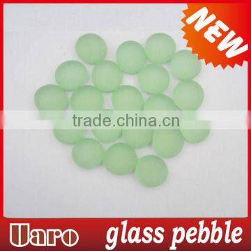 Light Green Matt Glass Pebble Diameter15-20mm-Hot Decoration