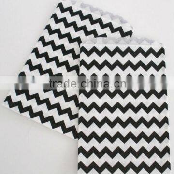 Black and white Chevron Paper Treat Bags Bakery Bags 7x5 medium size