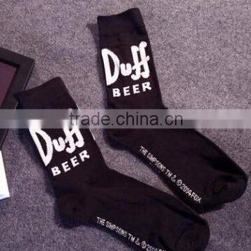 Party Dresses Black Letterings Knitted Crew Sock photo-2