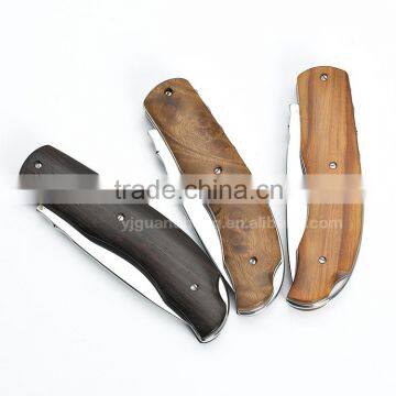 Factory outlet knife camping knife stainless steel blade with wooden handle