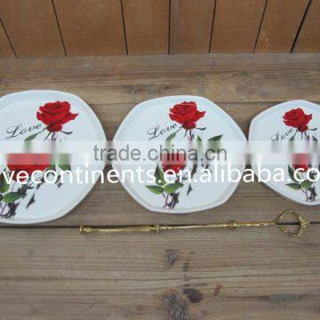 Creative Ceramic Three Tiers Cake Plates Set with Stand