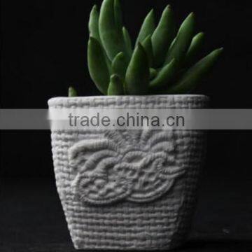 Small Size Cute Decoration White Ceramic Mold For Flower Pot