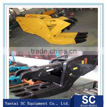 Hydraulic shear cutter pulverizer for excavator to crush concrete steel pipe