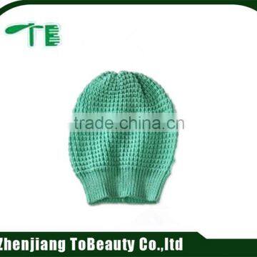 knit green elastic hat