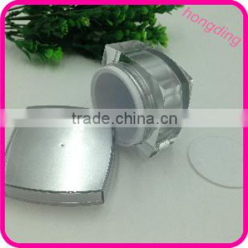 wholesale acrylic cream jar silver color 5g 10g 15g 30g 50g acrylic cosmetic packaging 50g acrylic cream jar /silver