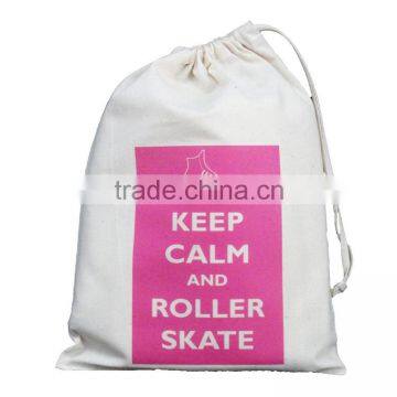 Promotional heat transfer cotton drawstring bag