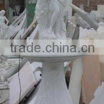 Garden and Plaza Decoration Hand Carving Yellow Marble Angel Fountain photo-5