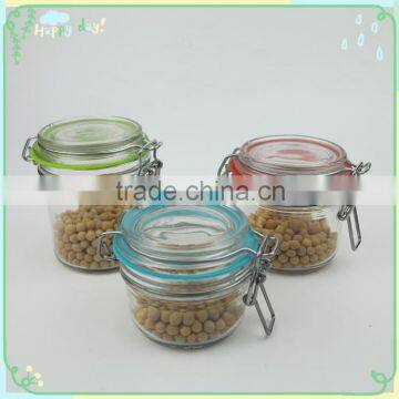 Hot Sale Hermetic Glass Clip Jar with Glass Lid