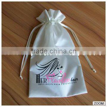 Top grade silver satin bags hair,satin bag for hair,satin pouch for gift with customized logo