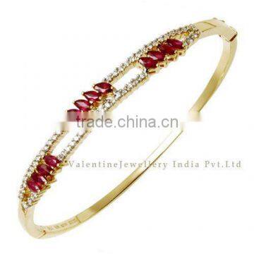 2012 latest ruby bracelet design for girls in yellow gold