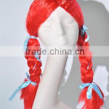 Cartoon Red Dreadloks with two ponytials wig N358