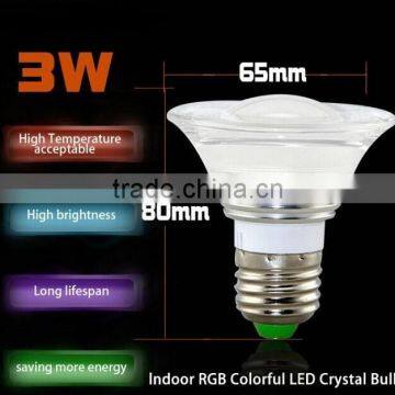 High quality Colorful 3W Crystal led light bulb RGB LED Bulb