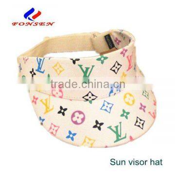 Fashionable flower pattern ladies sun visor hat