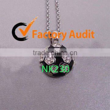 NK230 Rhinestone Soccer Charm Pendant Necklace/ Jewelry Findings