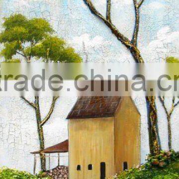 Hot selling handmade beautiful scenery oil painting on canvas