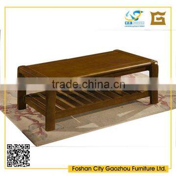 Elegant simple design solid wood coffee table with shelf