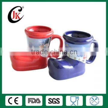 Hot sale customized 3d unique boot shaped ceramic mug