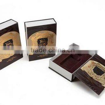 Luxury Royal-level Black PU Leather Perfume Boxes With EVA Inner Padding