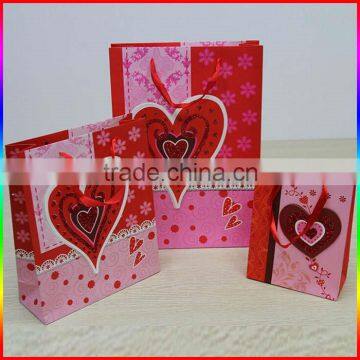 paper package gift bag / gift shopping bag with glitter powder