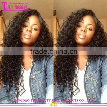 8A grade 130%-200% density baby hair Peruvian human hair full lace wig wavy lace frontal wig