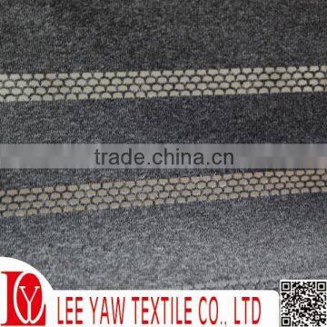 92% Polyester Heather fabric 8% Spandex Stripe Jersey with finished wicking