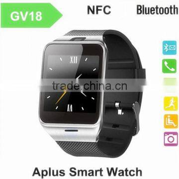 GV18 Bluetooth Smart Watch APLUS Smartwatch android Wrist watch with camera support NFC SIM for Android IOS Smart Phone