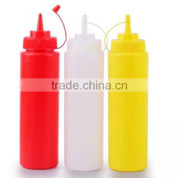 16 oz Clear Plastic Ketchup Squeeze Sauce Bottles with Screw Cap