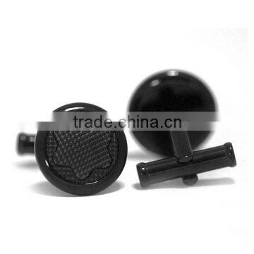 Stainless Steel Cufflinks, Men's Shirt Cufflinks Oval Silver Black Epinki