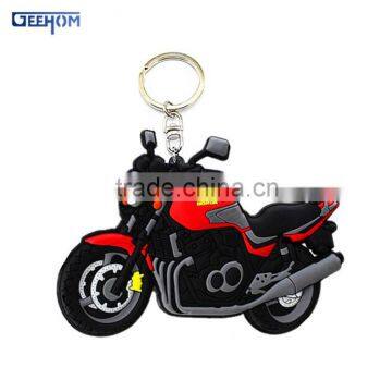 promotional custom logo 3d pvc rubber motorbike keyrings