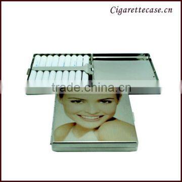 metal cigarette case with full printed beauty design to hold 9 cigarettes