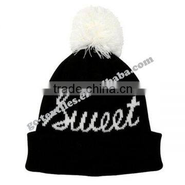 New Product China Manufacturer OEM CUSTOM LOGO Winter Fur Pompons Women Fashion Acrylic Beanie Hat and Cap photo-2