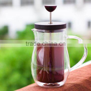 eco-friendly high borosilicate glass coffee plunger