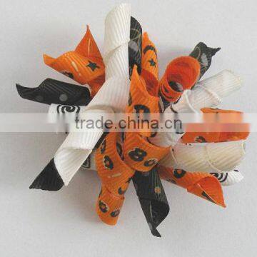 printed ribbon Halloween Rolling Pet Bows