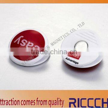 White magnetic clip with logo D3.8x3.8mm