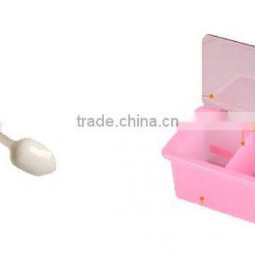 Plastic Square Salt Spice Jar Storage Containers With Spoon photo-2