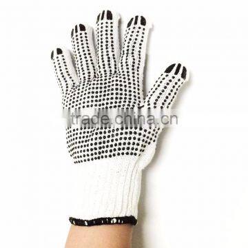 PVC Dotted Cotton Knitted Gloves / Cotton Work Gloves With Rubber Grip Dots photo-4