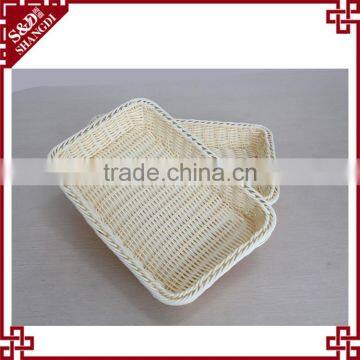 High Quality Plastic Rattan Rectangle Shape Widely Use Food Basket Suit photo-2